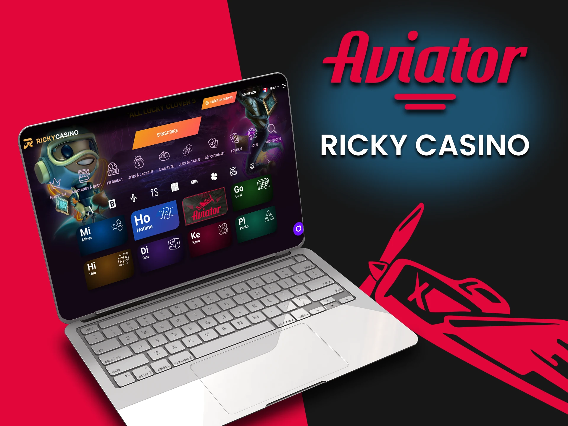 Pour jouer à Aviator, choisissez le casino Ricky.
