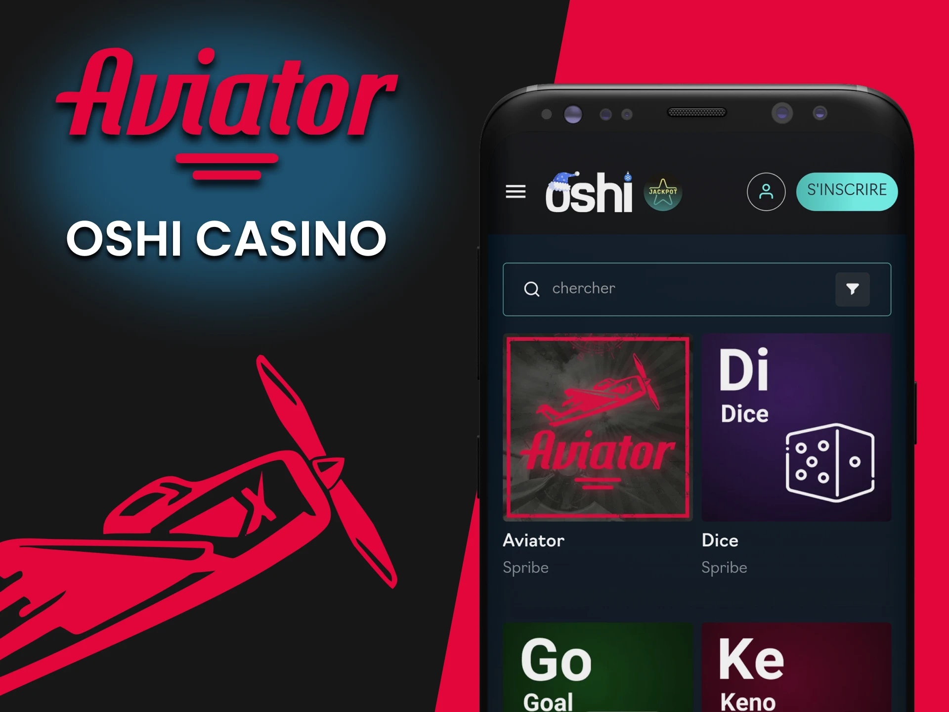 Choisissez une application pour jouer à Aviator de Oshi Casino.