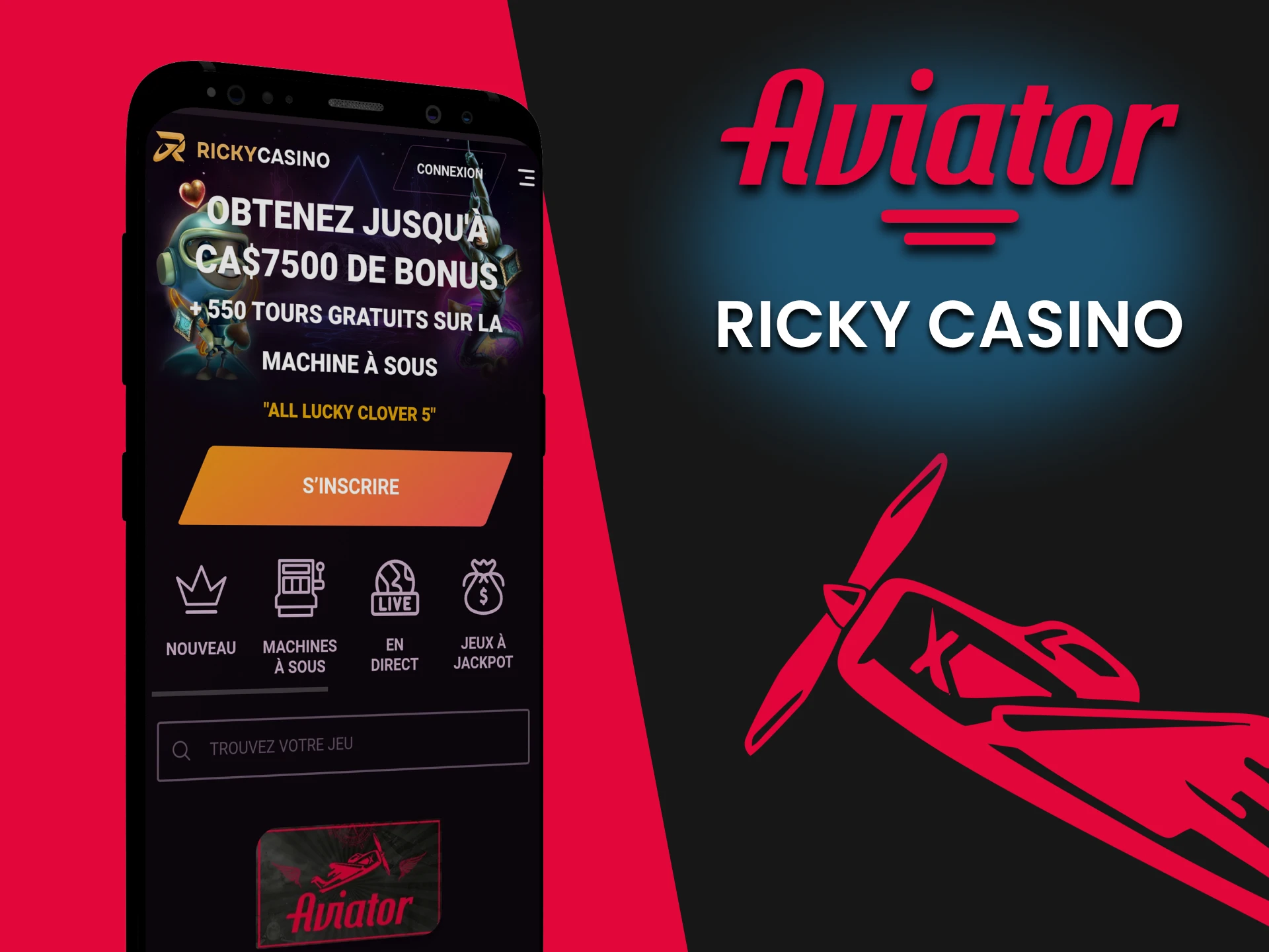 Téléchargez l'application Ricky pour jouer à Aviator.