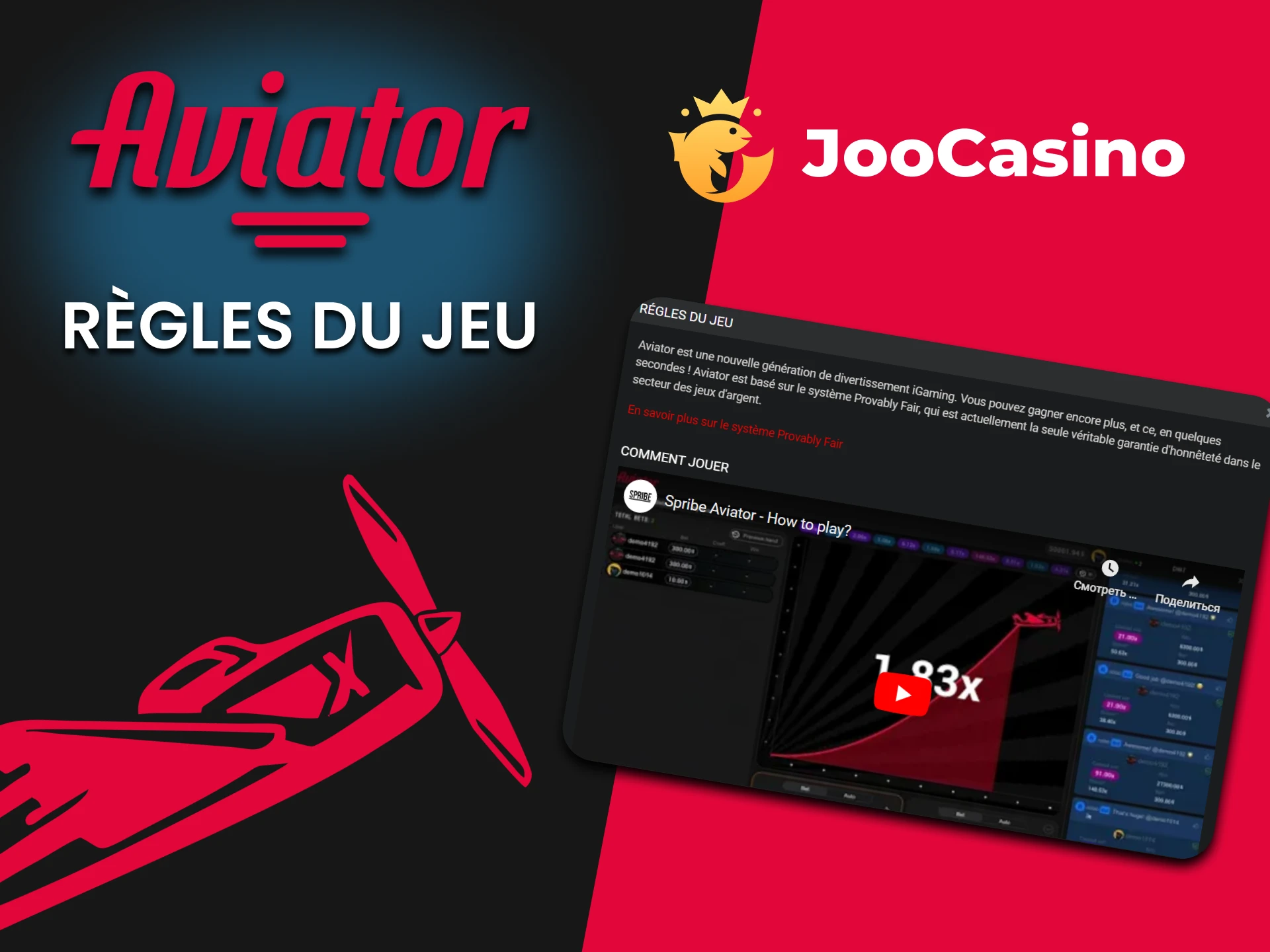 Apprenez les règles du jeu Aviator sur Joo Casino.