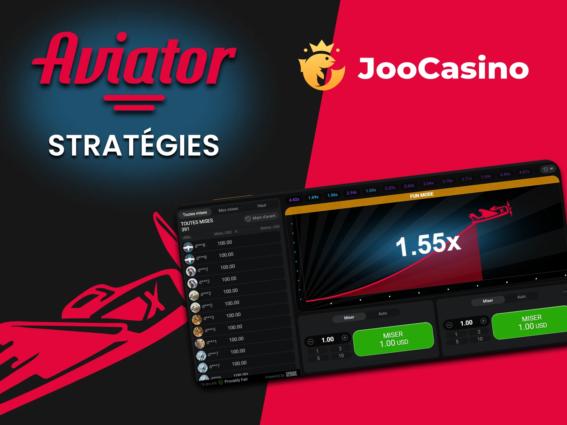 Apprenez des stratégies pour Aviator sur Joo Casino.