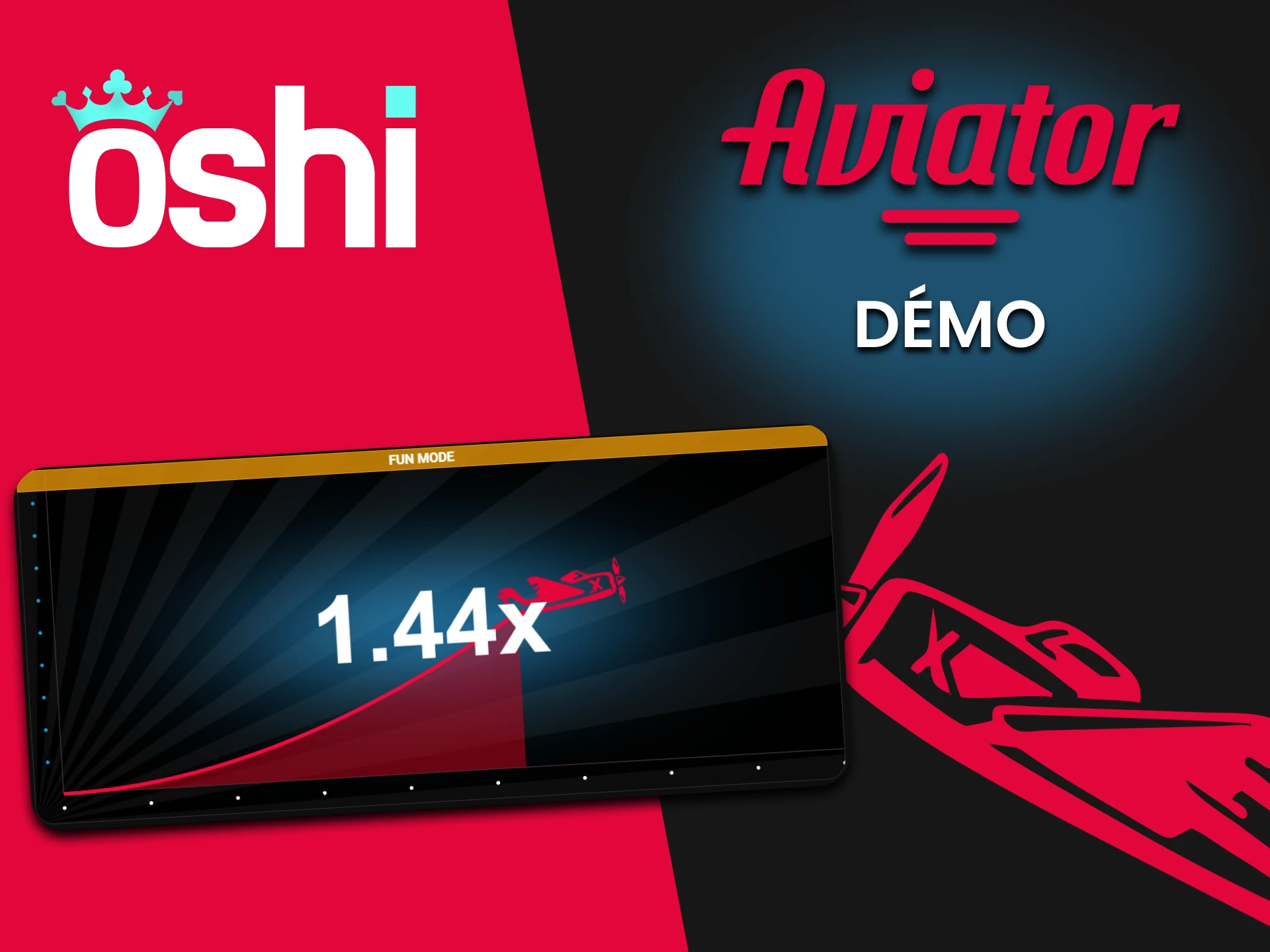 Oshi Casino propose une version démo du jeu Aviator.