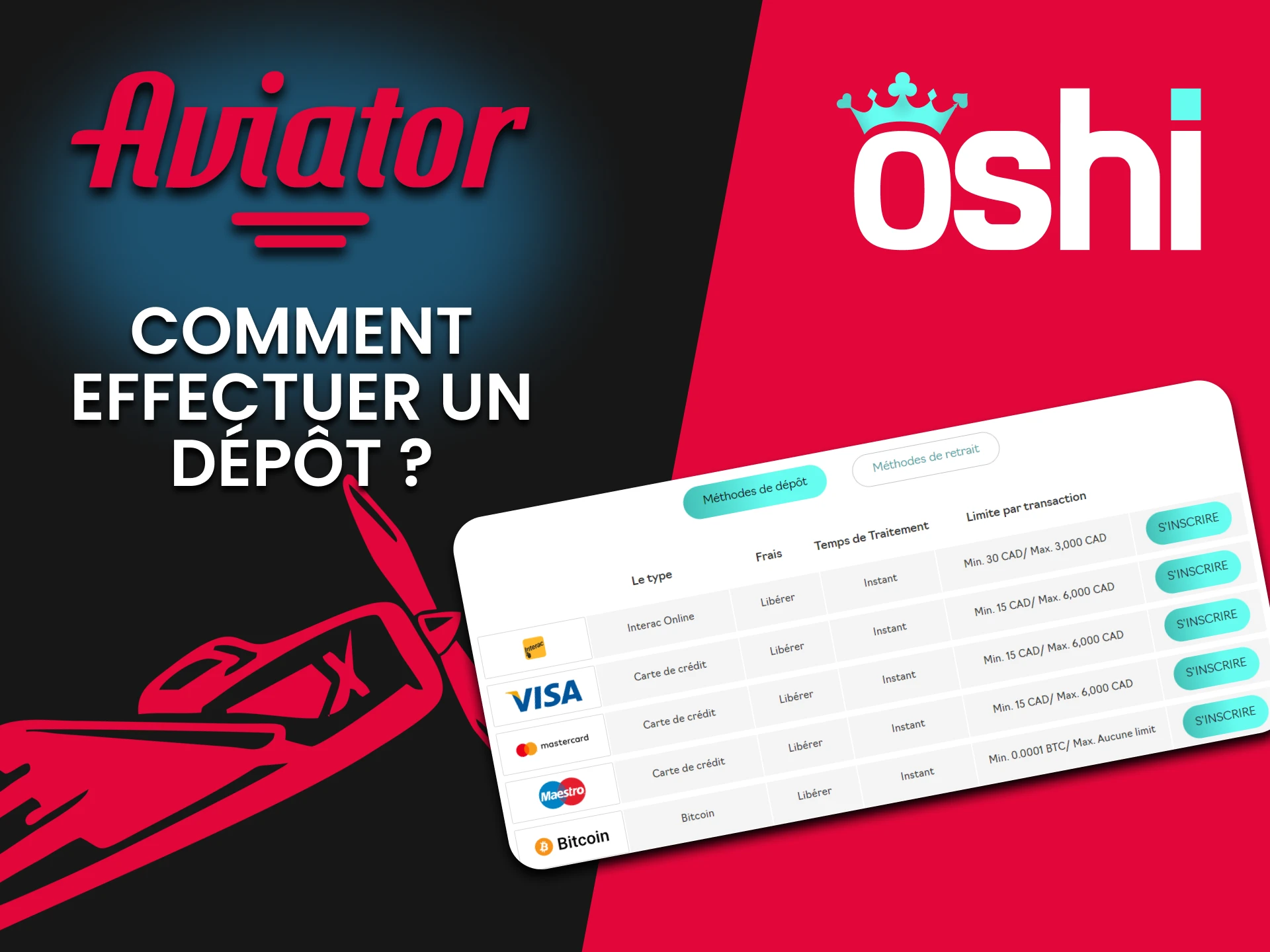 Nous vous parlerons de la méthode de reconstitution des fonds pour Aviator sur Oshi Casino.