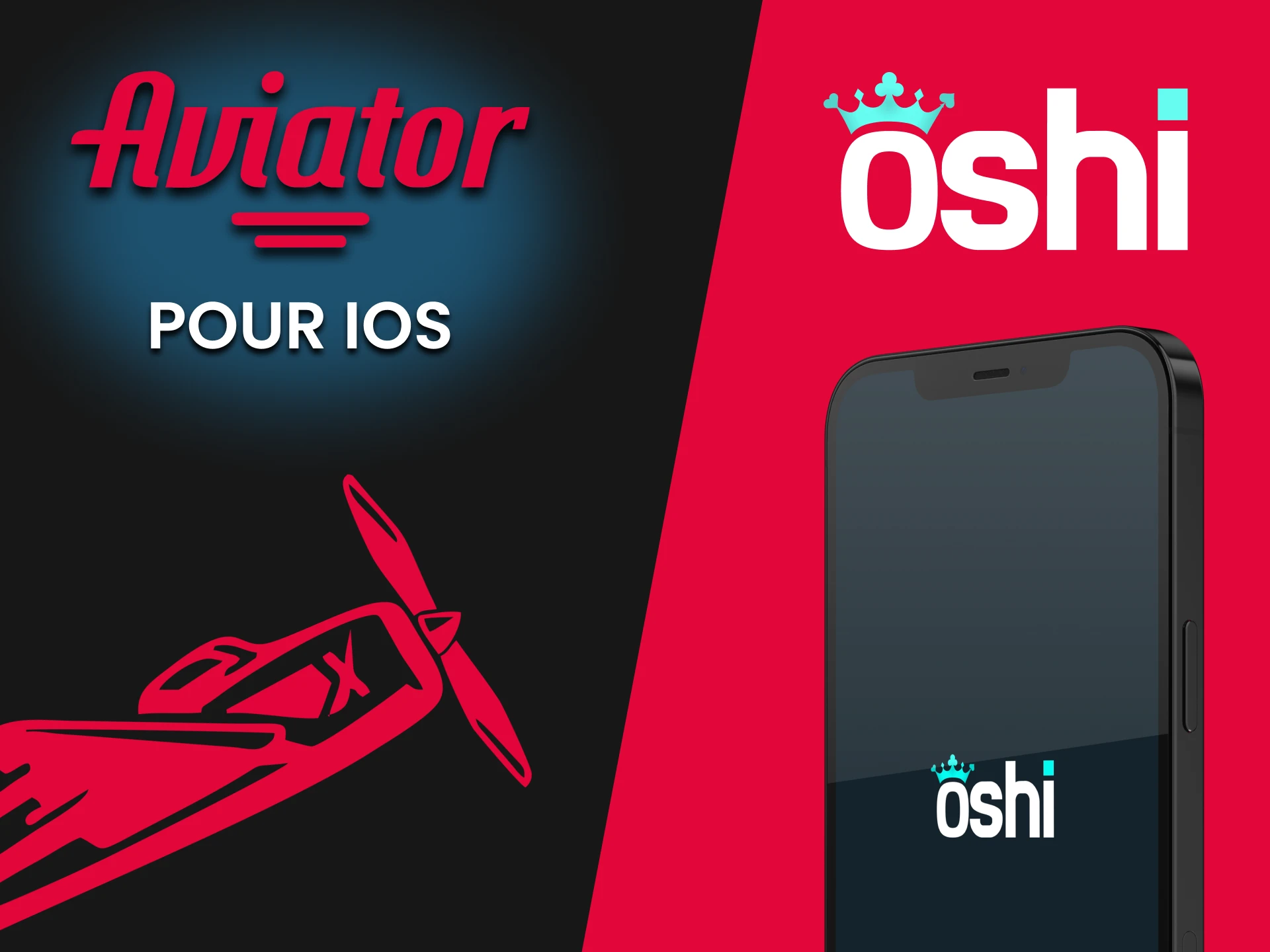 Jouez à Aviator via l'application Oshi Casino sur iOS.