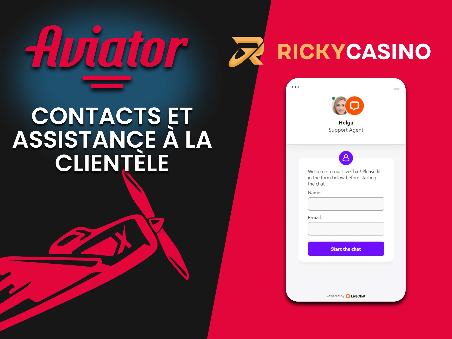 Le site Web de Ricky Casino propose un chat en direct pour les joueurs d'Aviator.