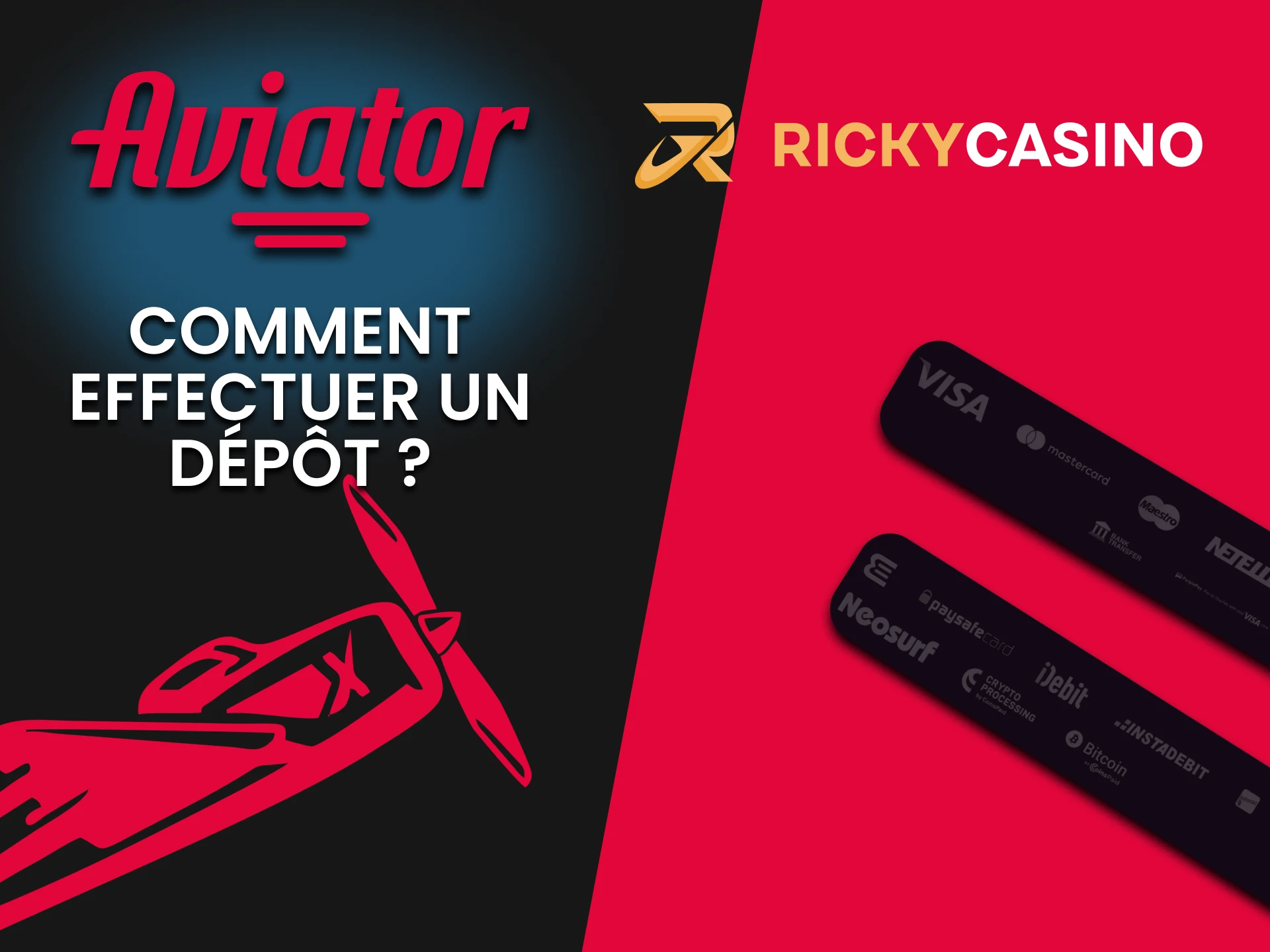 Choisissez votre méthode de reconstitution des fonds pour Aviator sur Ricky Casino.