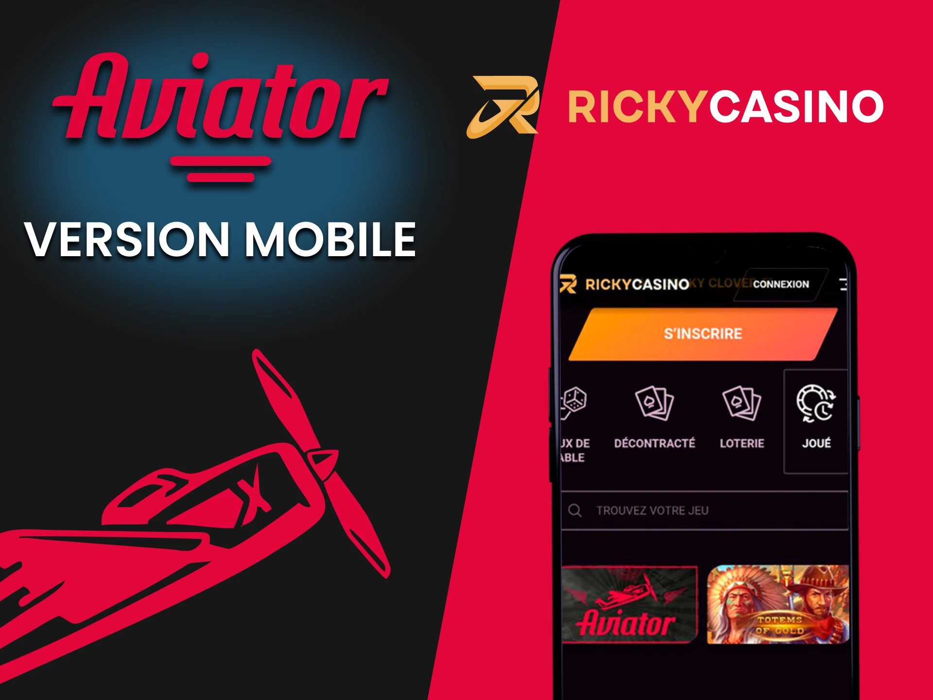 Essayez le jeu Aviator dans la version mobile de Ricky Casino.