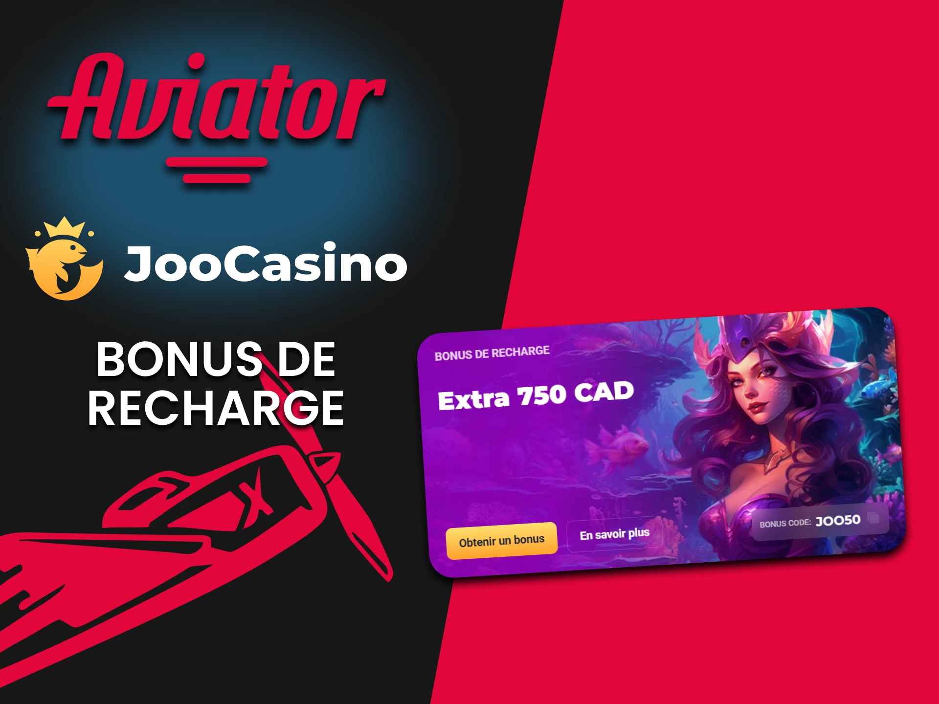Joo Casino offre un bonus de recharge pour l'Aviator.