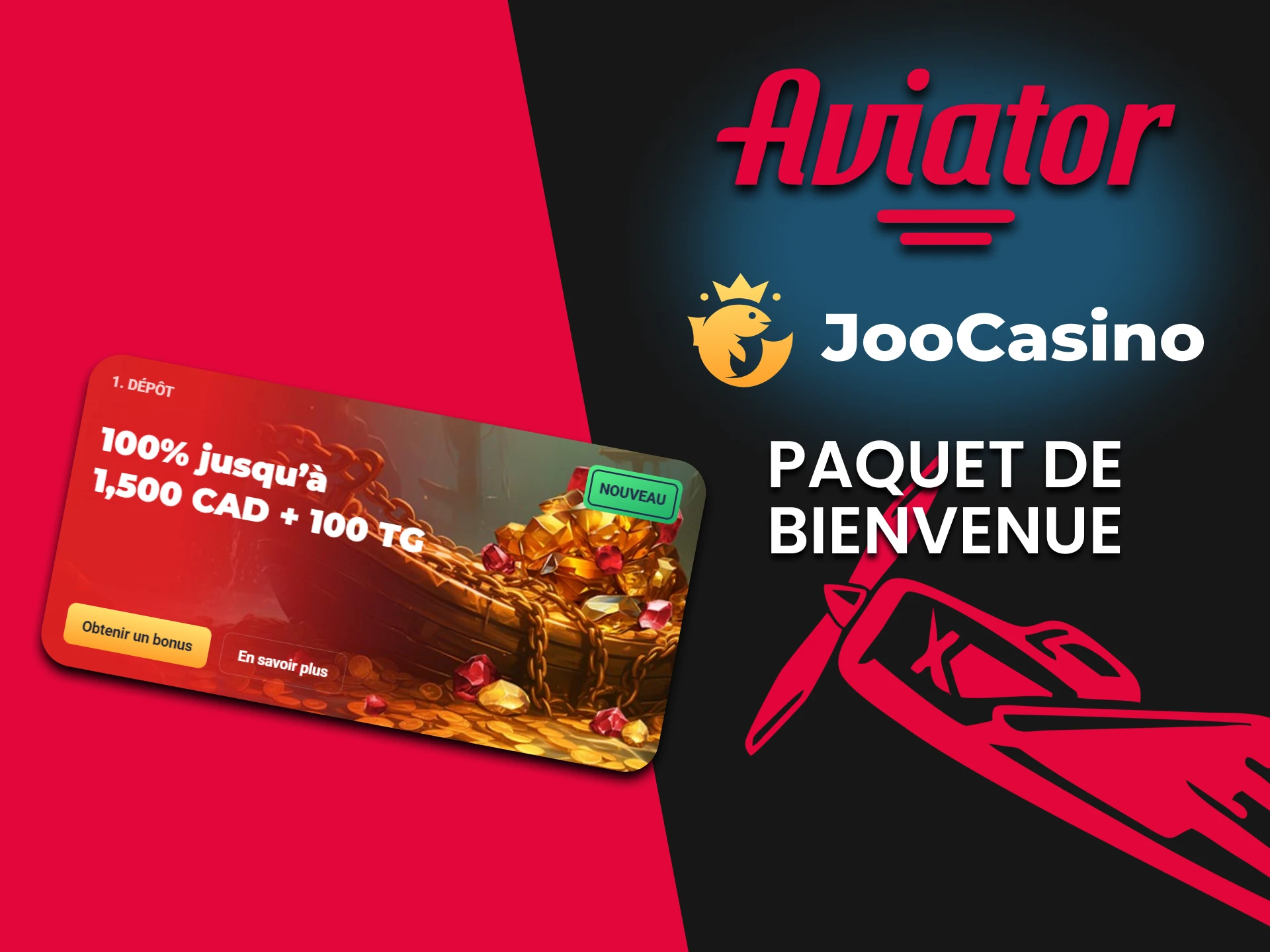 Joo Casino offre un bonus de bienvenue à l'Aviator.