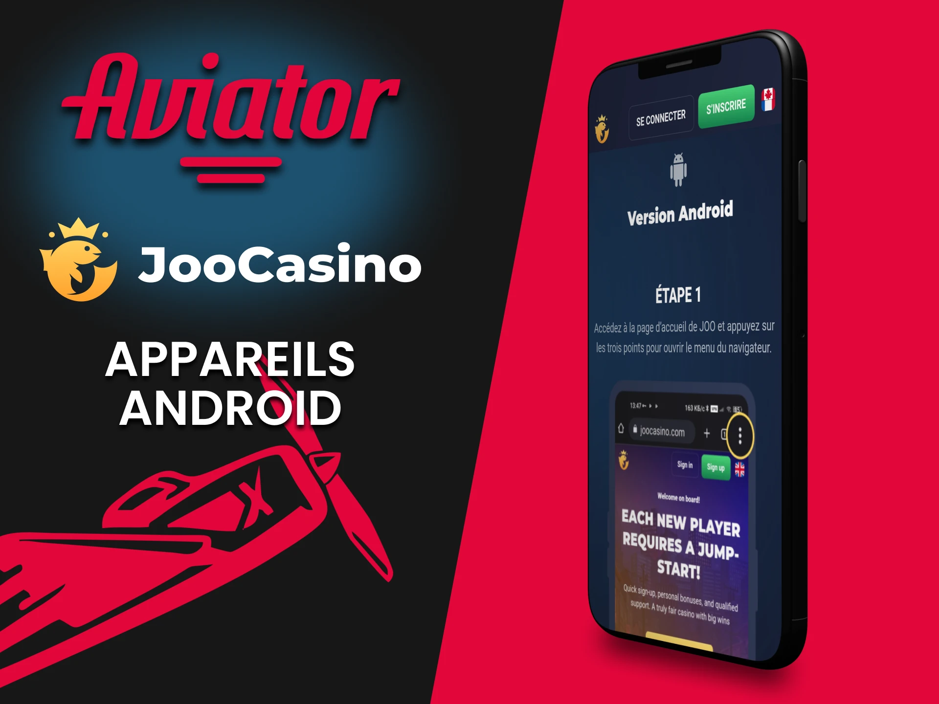 Téléchargez l'application Joo Casino pour jouer à Aviator sur Android.