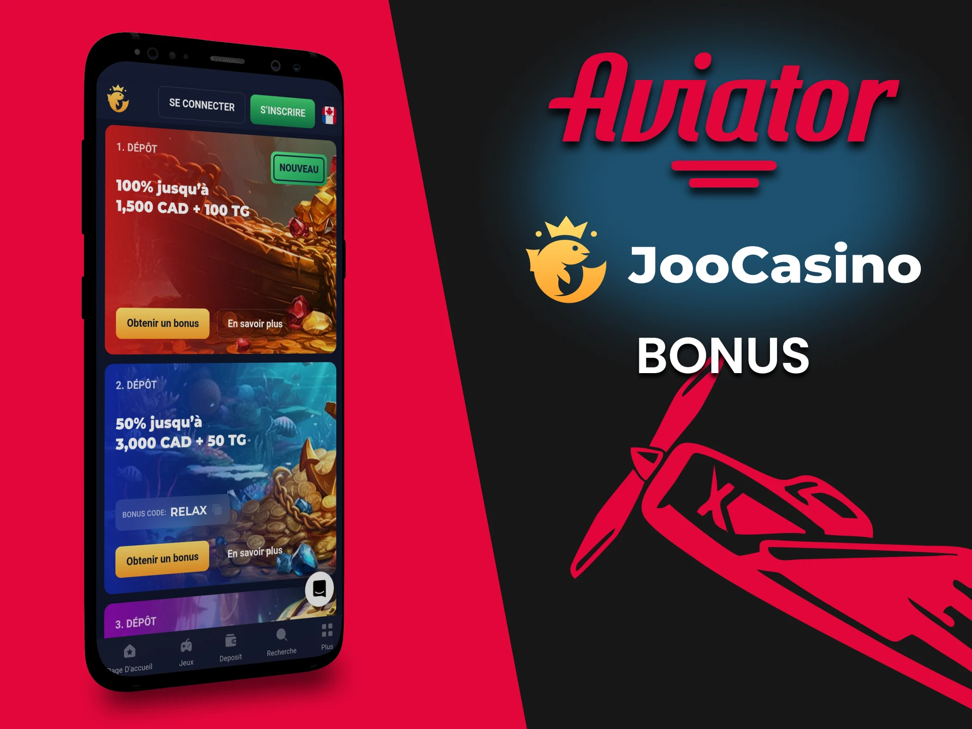Joo Casino offre un bonus pour le jeu Aviator.