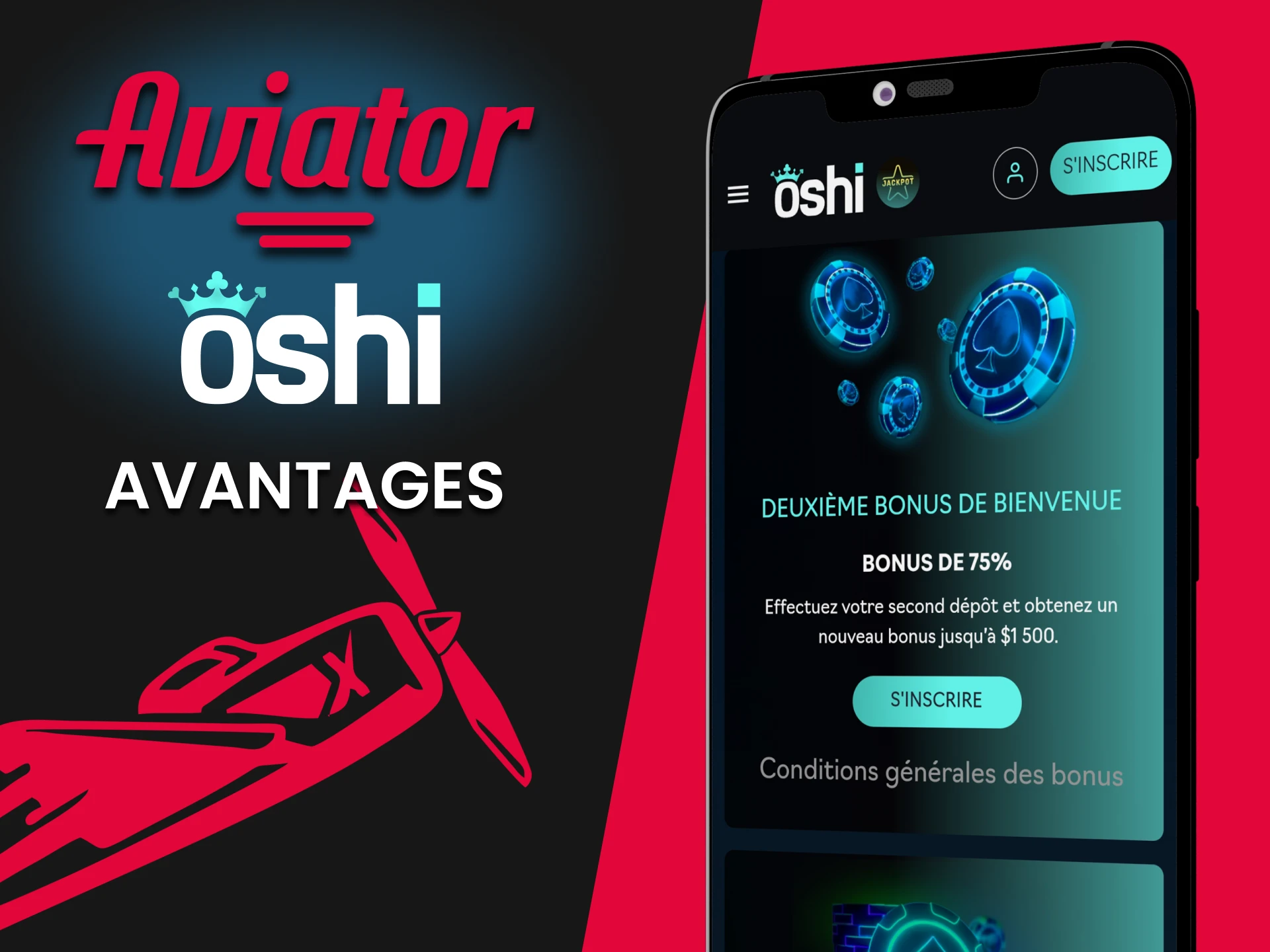 Nous vous parlerons des avantages de l'application Oshi Casino pour Aviator.