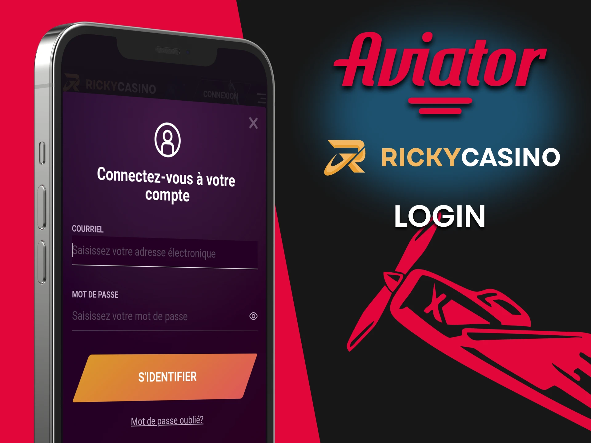 Connectez-vous à l'application Ricky Casino pour jouer à Aviator.