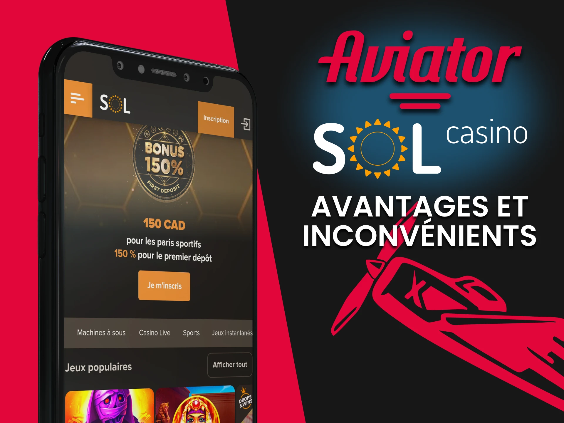 Nous vous parlerons des avantages et des inconvénients de l'application Sol Casino pour le jeu Aviator.