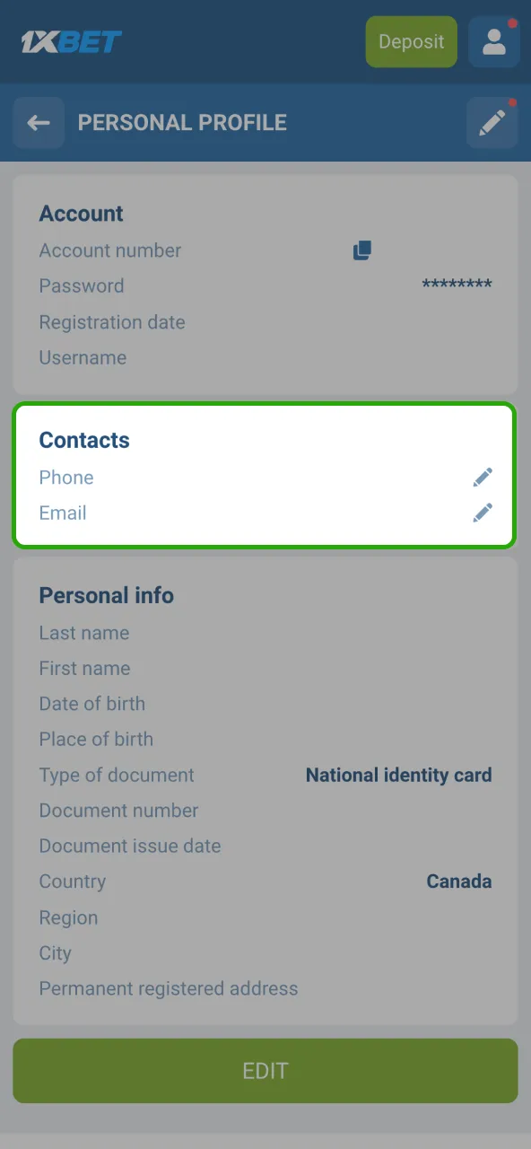 Verify your 1xbet account by uploading photo ID and address proof.