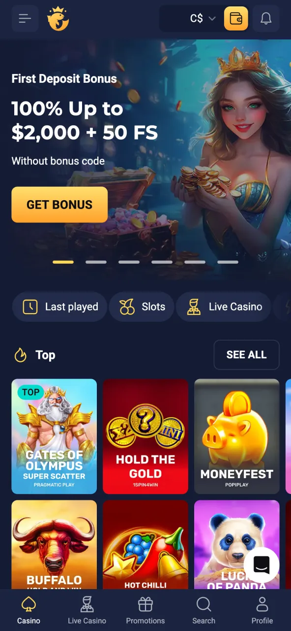 Open your browser and access the official Joo Casino casino site.