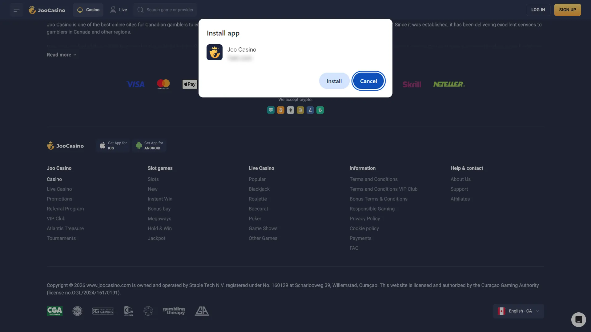 Run the Joo Casino installer and proceed through the setup prompts.