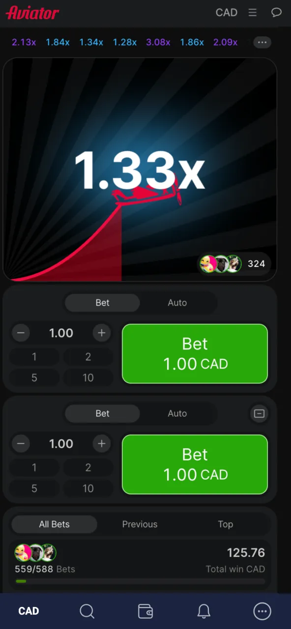 Open Aviator by Spribe on Joo Casino and choose the Demo mode.