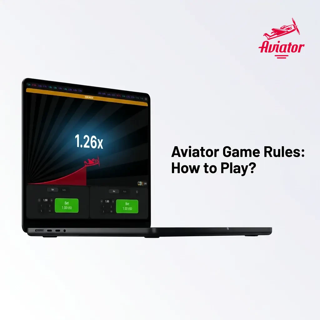 Aviator crash game showing a plane taking off with a rising multiplier, cash-out button, and dual bet options