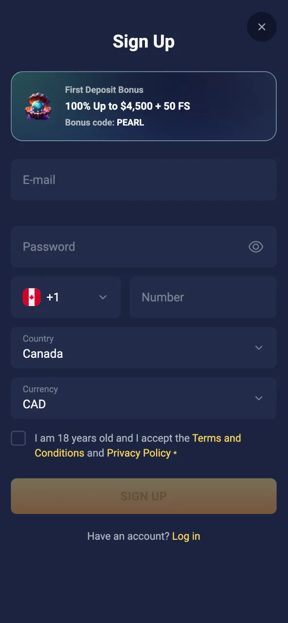 Start the Joo Casino app and register or log in to play.