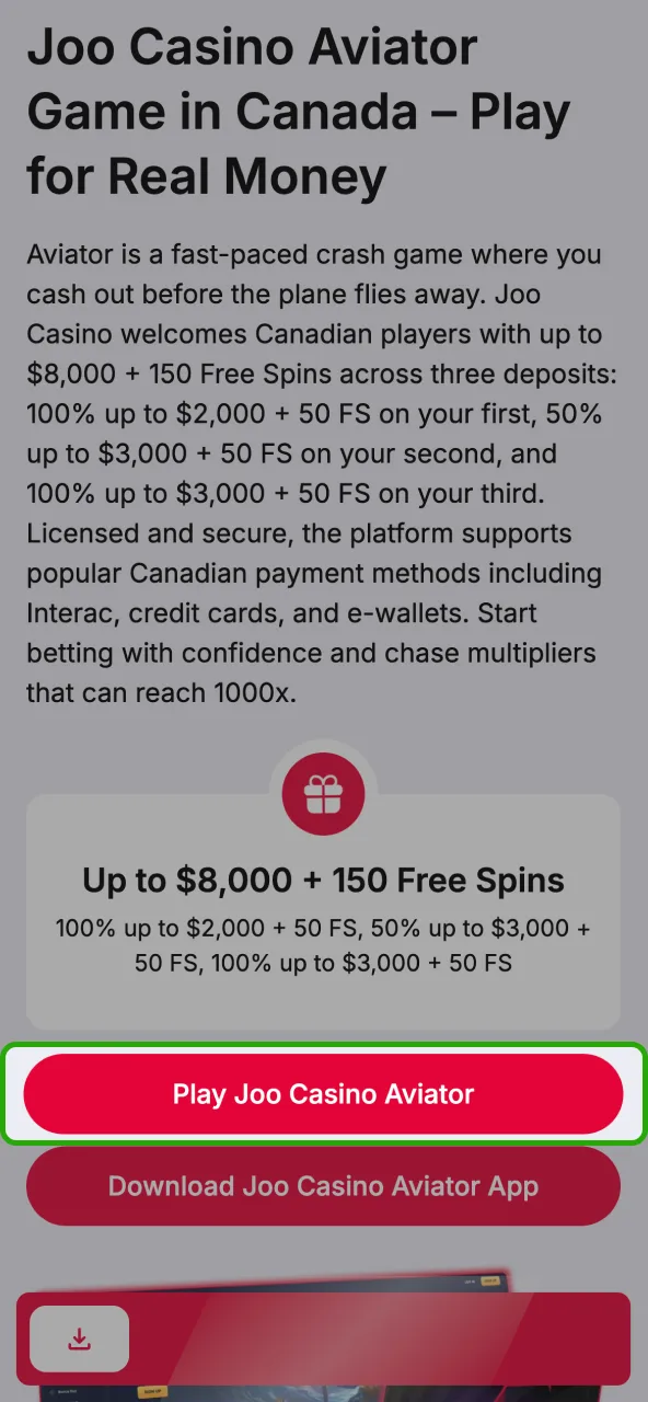 Access the official Joo Casino website through the provided link.