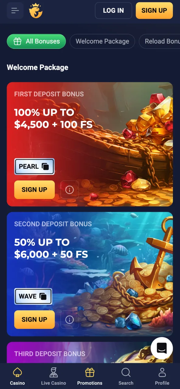 Bonus offers on Joo Casino available for players across different games.